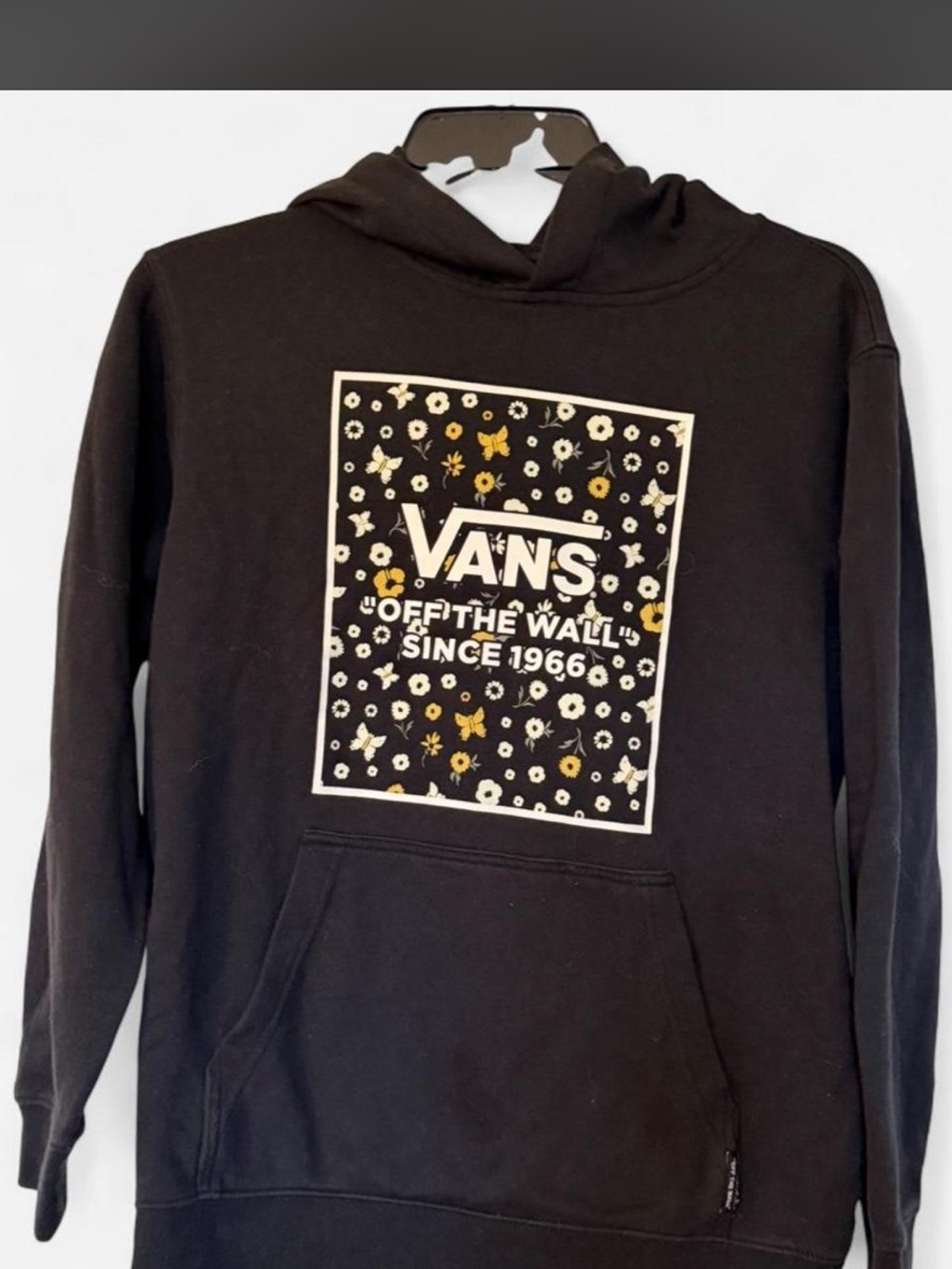 Vans Black hoodie with Floral Logo